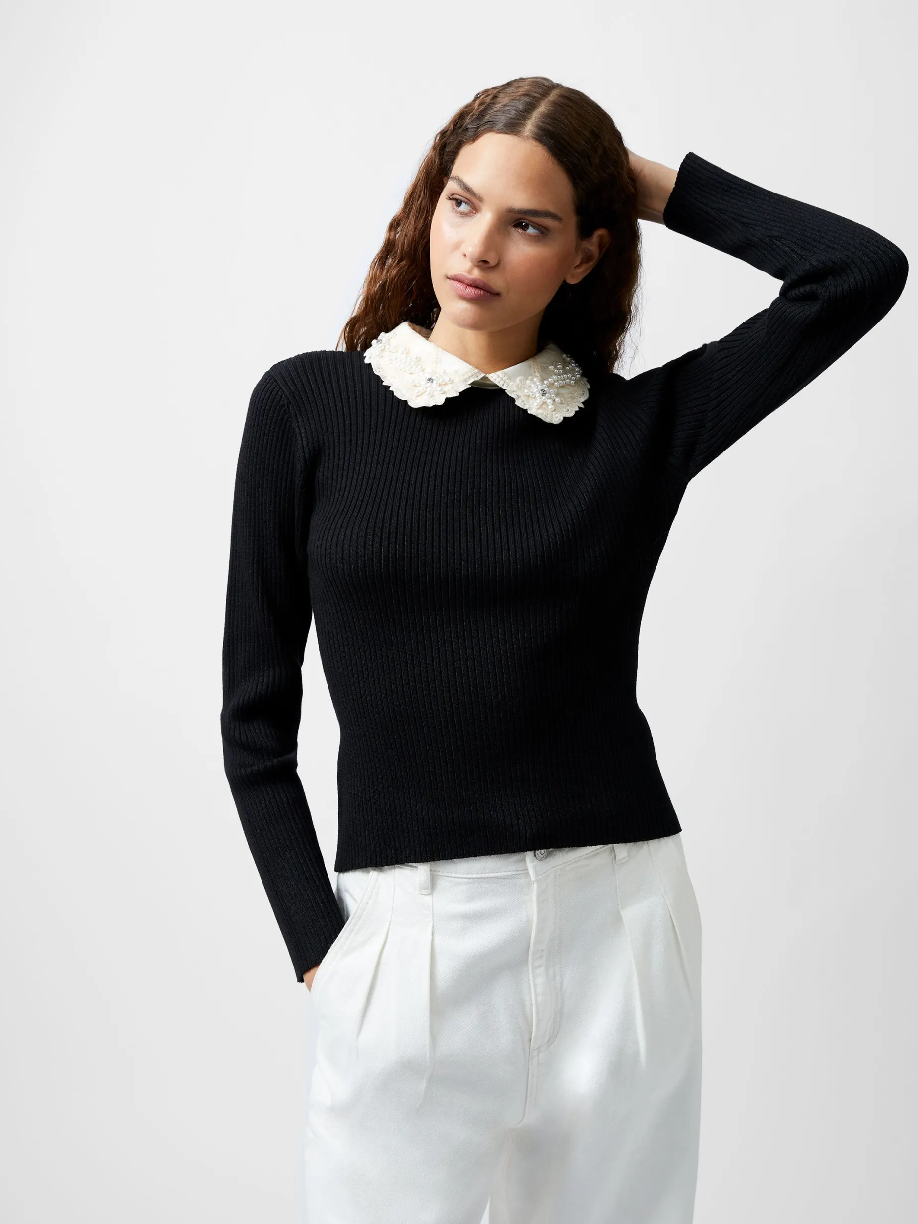 French Connection Jumpers & Cardigans-Krista Embellished Knit Top
