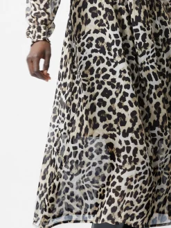 French Connection Dresses|Midi Dresses-Print Georgette Long Sleeve Dress