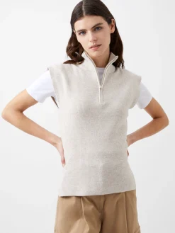 French Connection Jumpers & Cardigans-Lightweight Recycled Vhari Half Zip Vest