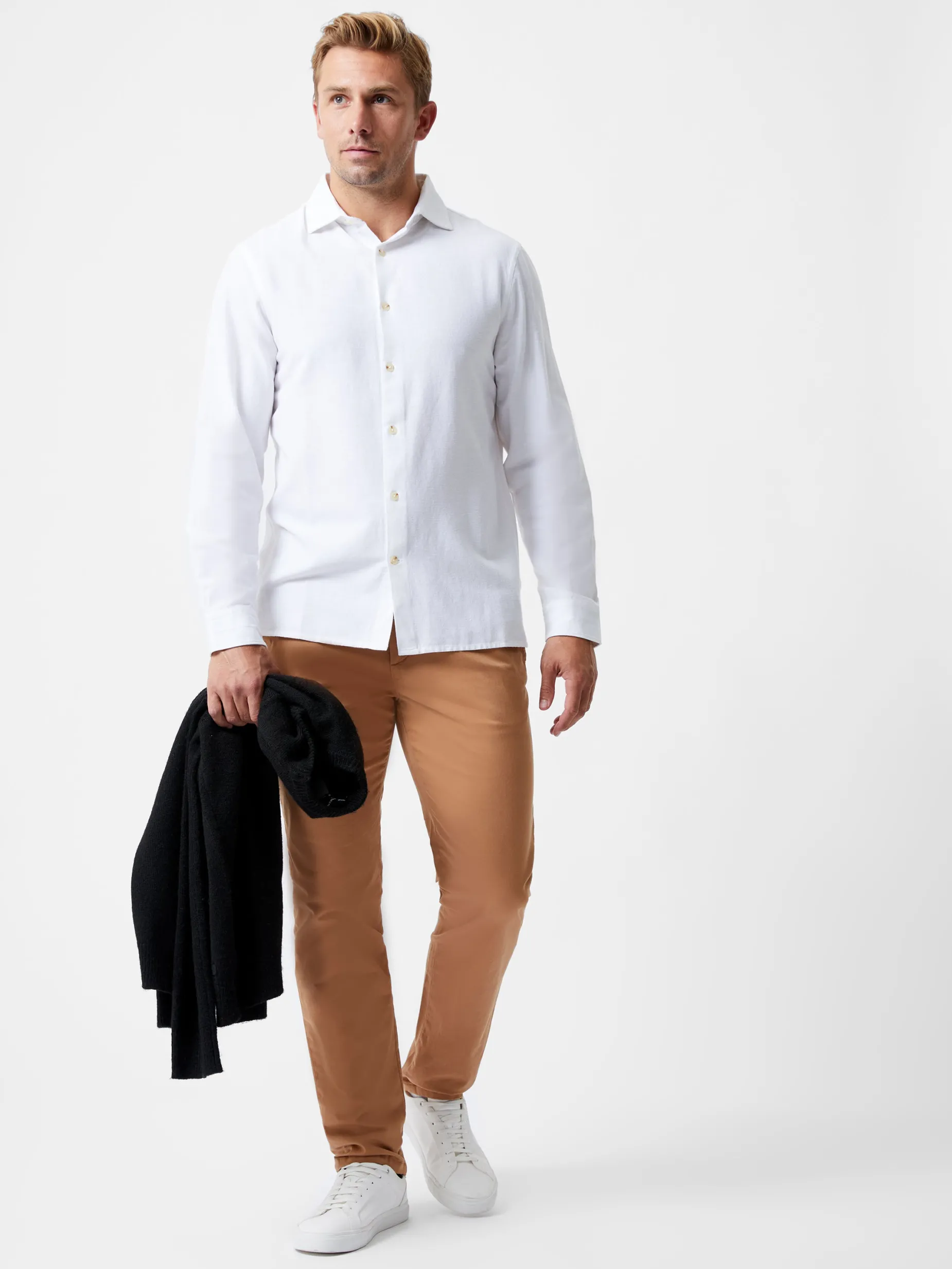 French Connection Shirts-Long Sleeve Linen Blend Shirt
