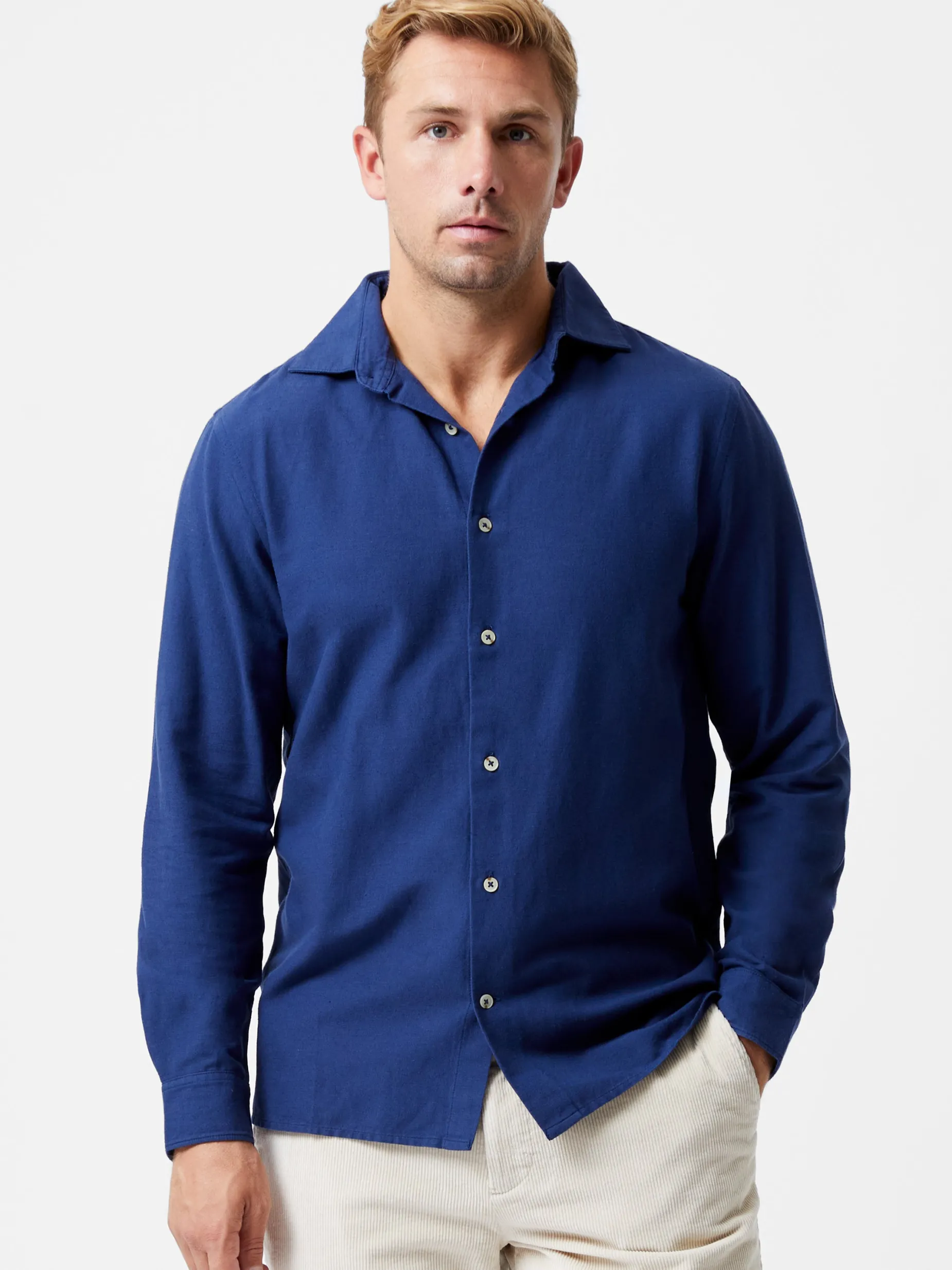 French Connection Shirts-Long Sleeve Linen Blend Shirt