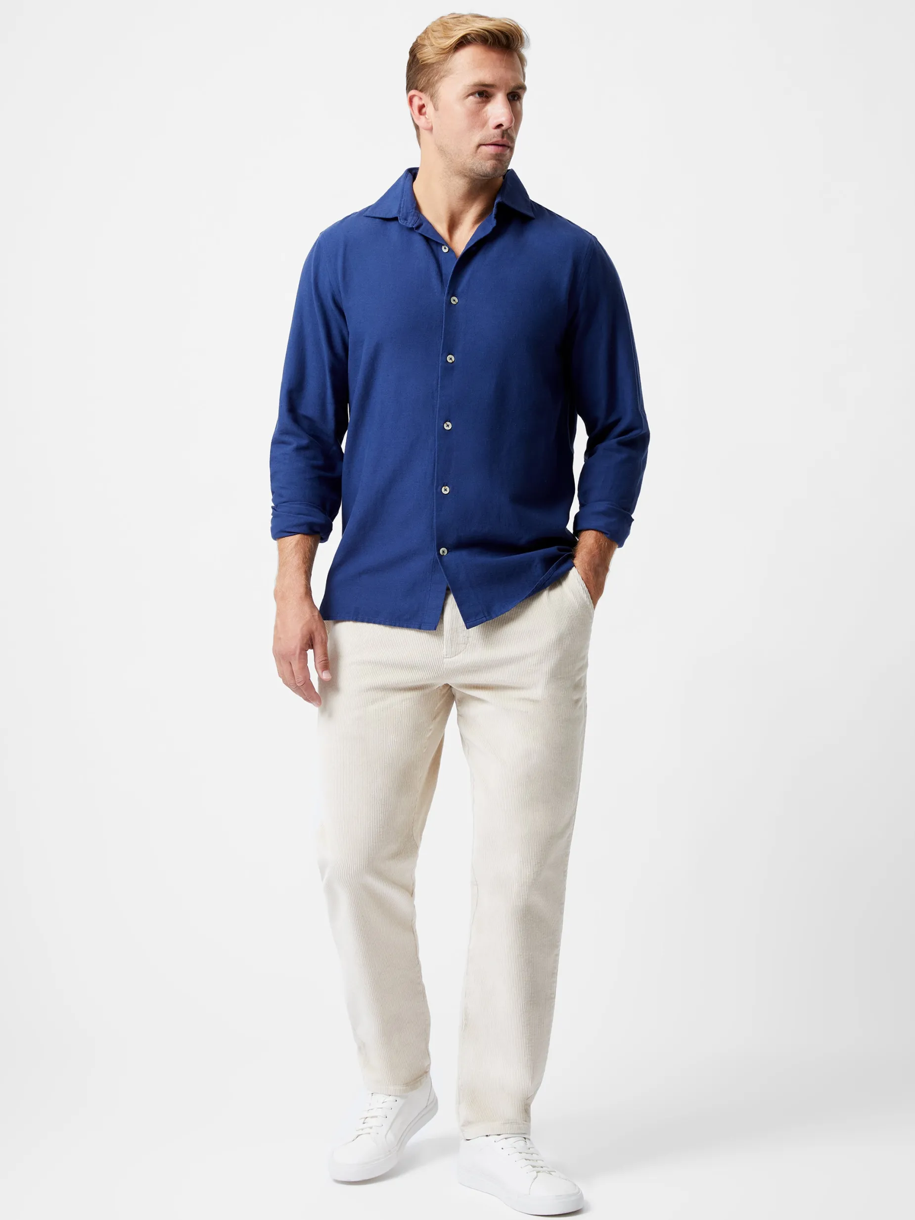 French Connection Shirts-Long Sleeve Linen Blend Shirt