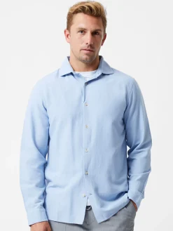 French Connection Shirts-Long Sleeve Linen Blend Shirt