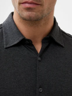 French Connection Shirts-Long Sleeve Pique Jersey Shirt