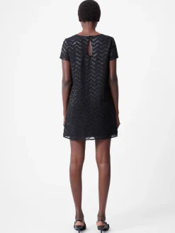 French Connection Party Dresses-Lurex Georgette Mini Shift Dress