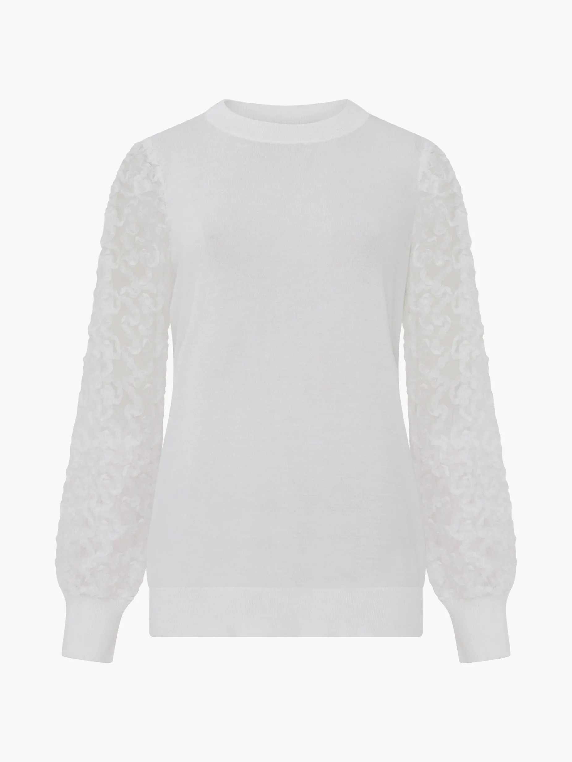 French Connection Jumpers & Cardigans-Luvy Embroidered Mesh Sleeve Jumper