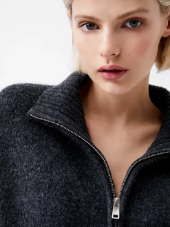 French Connection Dresses|Mini Dresses-Maddox Half Zip Long Sleeve Knit Dress