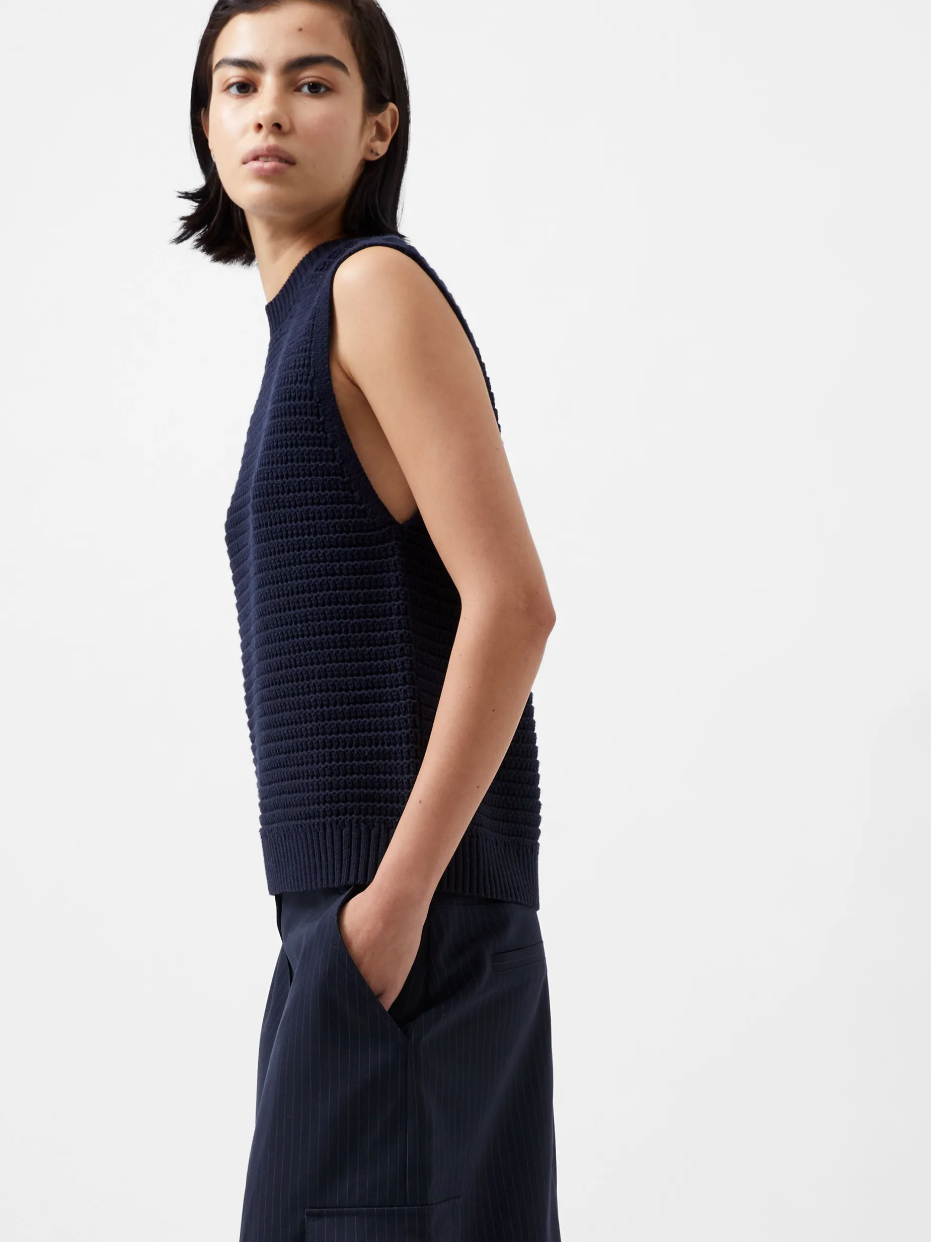 French Connection Jumpers & Cardigans-Manda Open Knit Vest