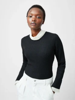 French Connection Jumpers & Cardigans-Melody Pleated Bow Long Sleeve Top