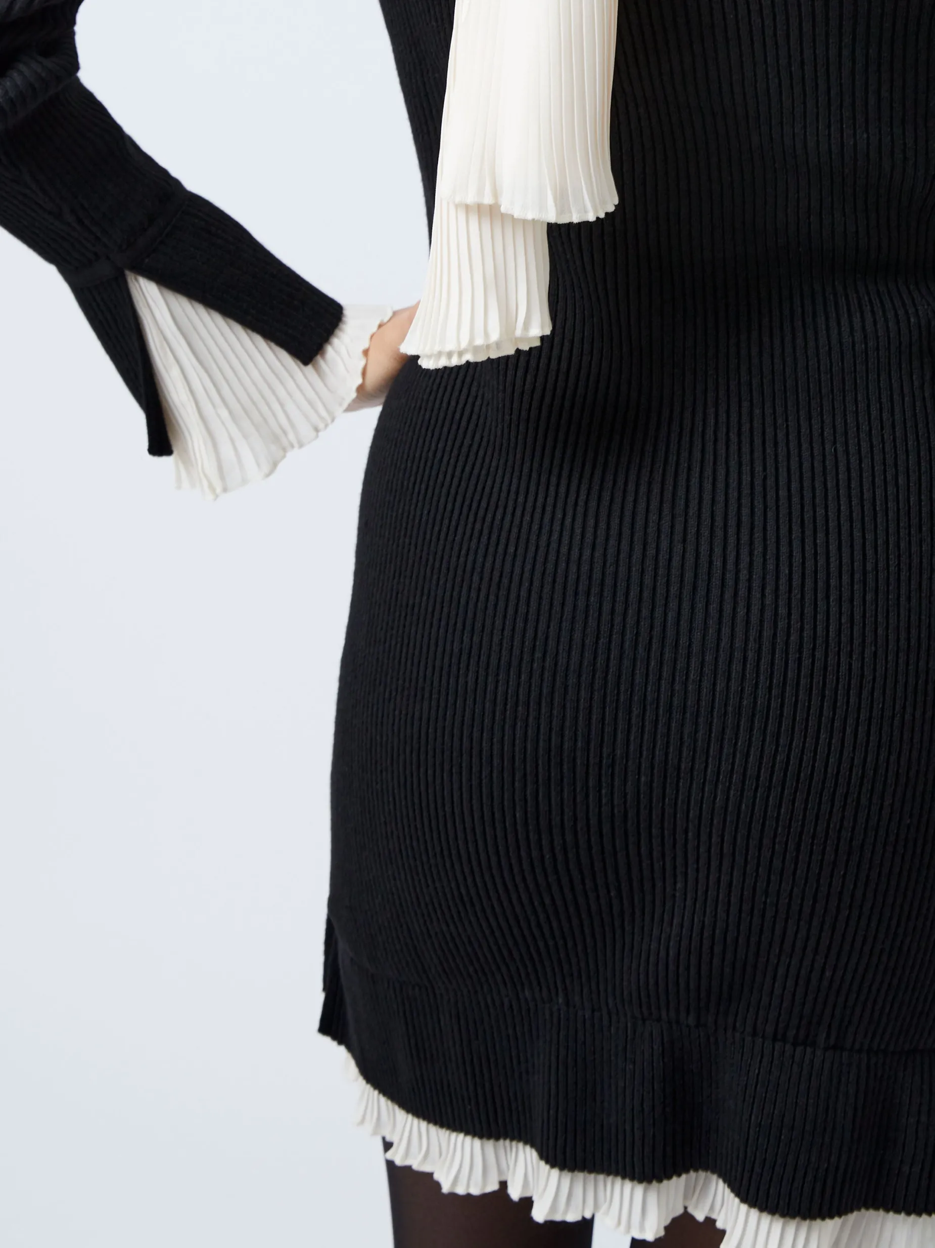 French Connection Dresses|Mini Dresses-Melody Pleated Mix Mini Dress