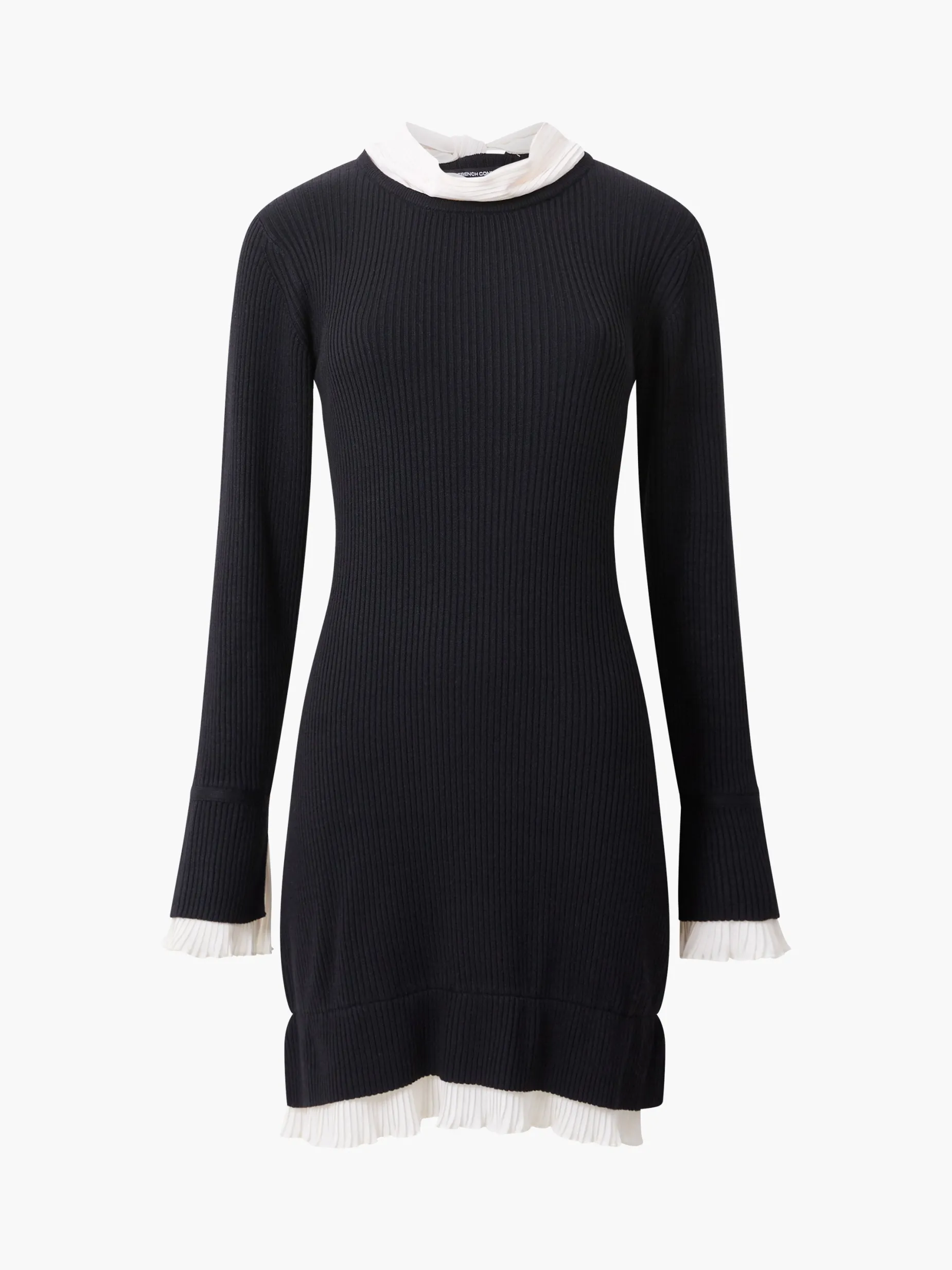French Connection Dresses|Mini Dresses-Melody Pleated Mix Mini Dress