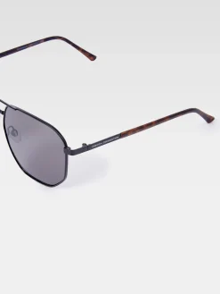 French Connection Sunglasses-Metal D-Frame Sunglasses