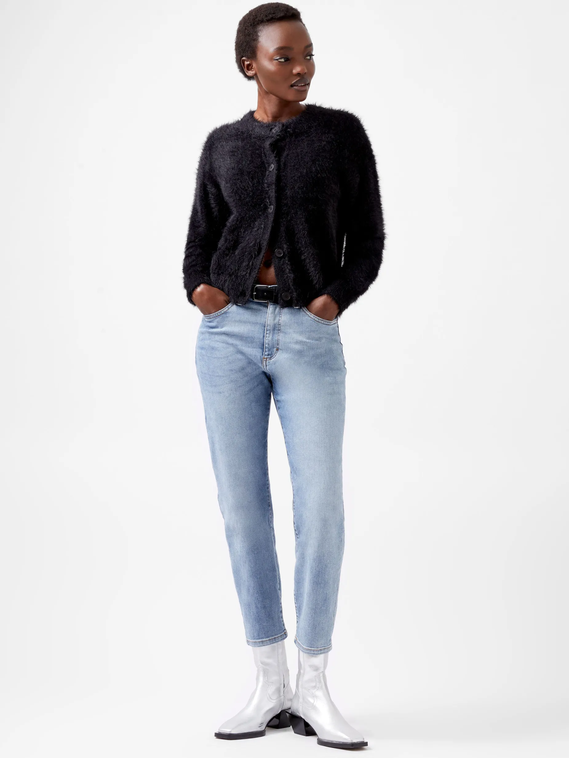 French Connection Jumpers & Cardigans-Molly Feather Long Sleeve Cardigan