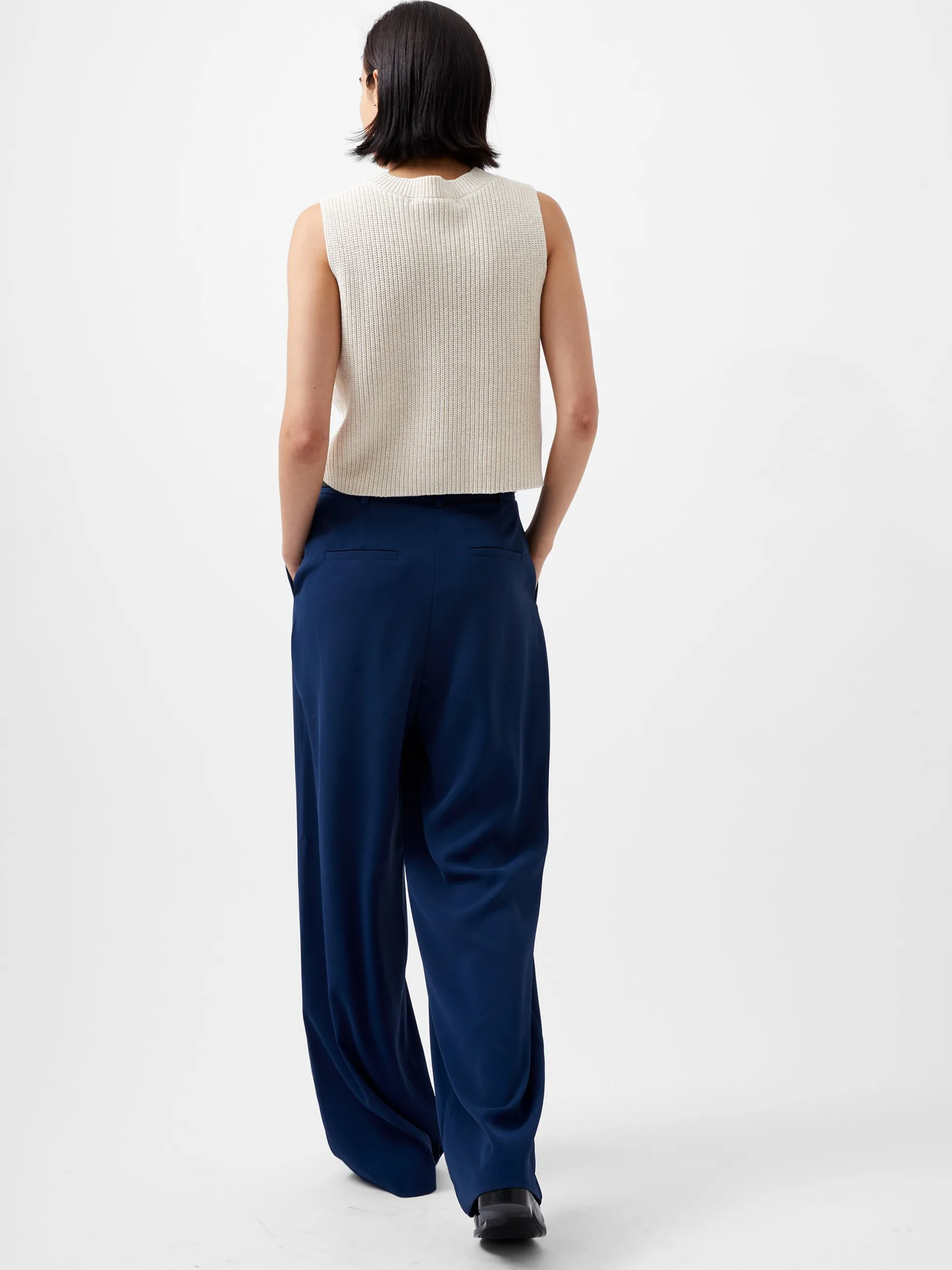 French Connection Jumpers & Cardigans-Mozart Knit Crew Neck Sleeveless Vest