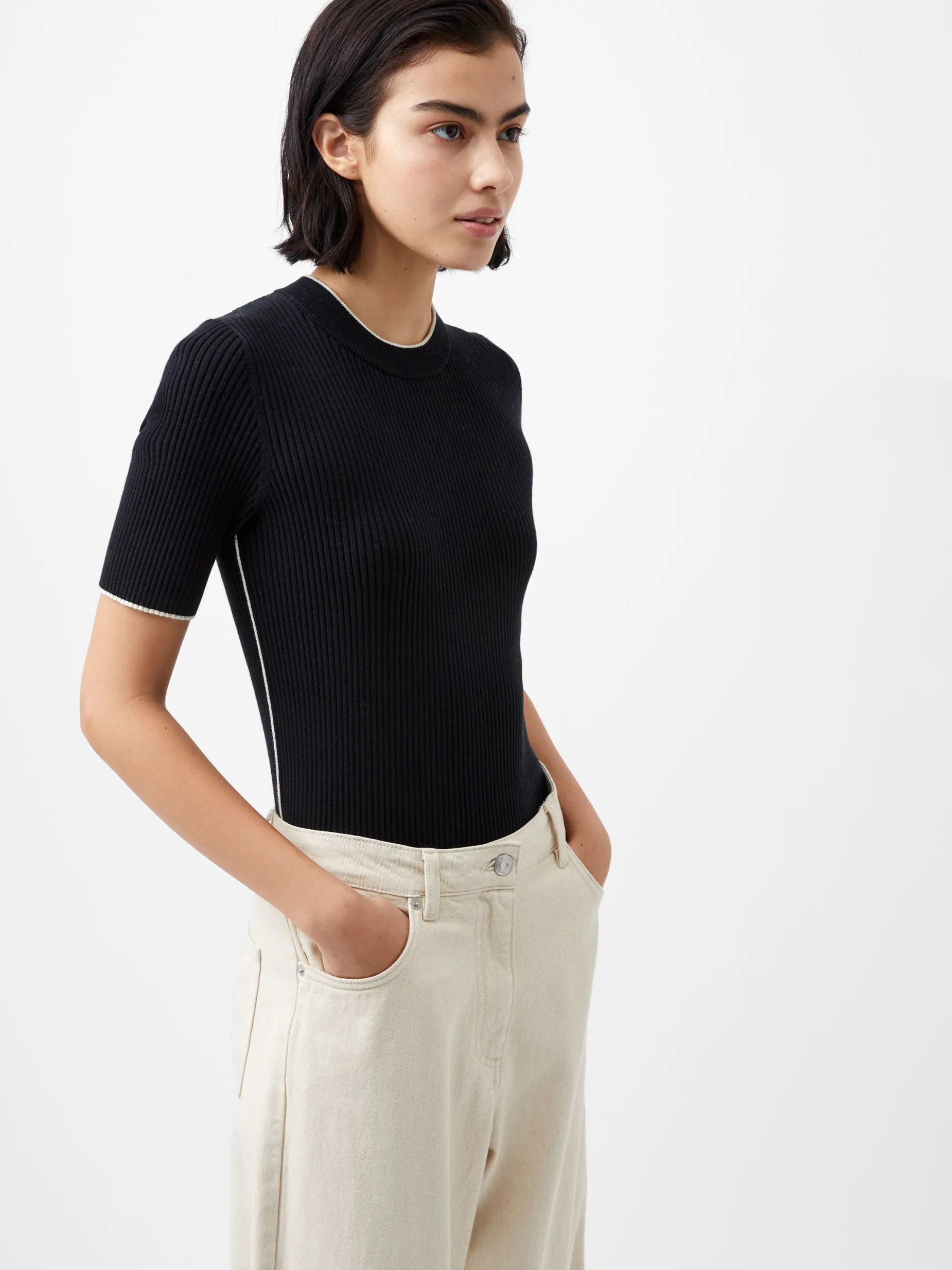 French Connection Jumpers & Cardigans-Mozza Short Sleeve Jumper
