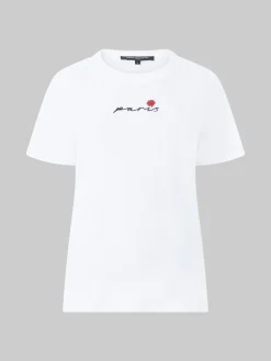 French Connection Tops-Paris Rose Embroidery T-Shirt