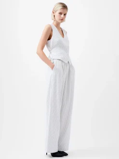 Women French Connection Coats & Jackets|Co-Ords-Pinstripe Cropped Waistcoat