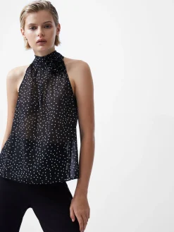 French Connection Tops|Jeans & A Nice Top-Polka Dot Rosetta Halterneck Top
