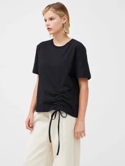 French Connection Tops-Rallie Cotton Rouched T-Shirt