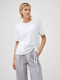 French Connection Tops-Rallie Cotton Rouched T-Shirt