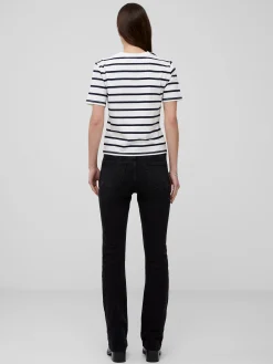 French Connection Tops-Rallie Cotton Stripe Short Sleeve T-Shirt