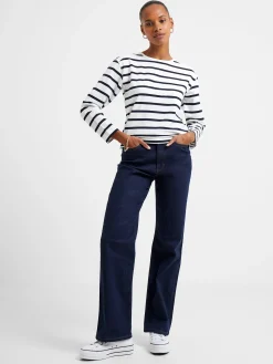 French Connection Tops-Rallie Stripe Slash Neck Top
