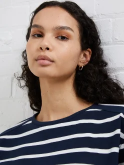 French Connection Tops-Rallie Stripe Slash Neck Top