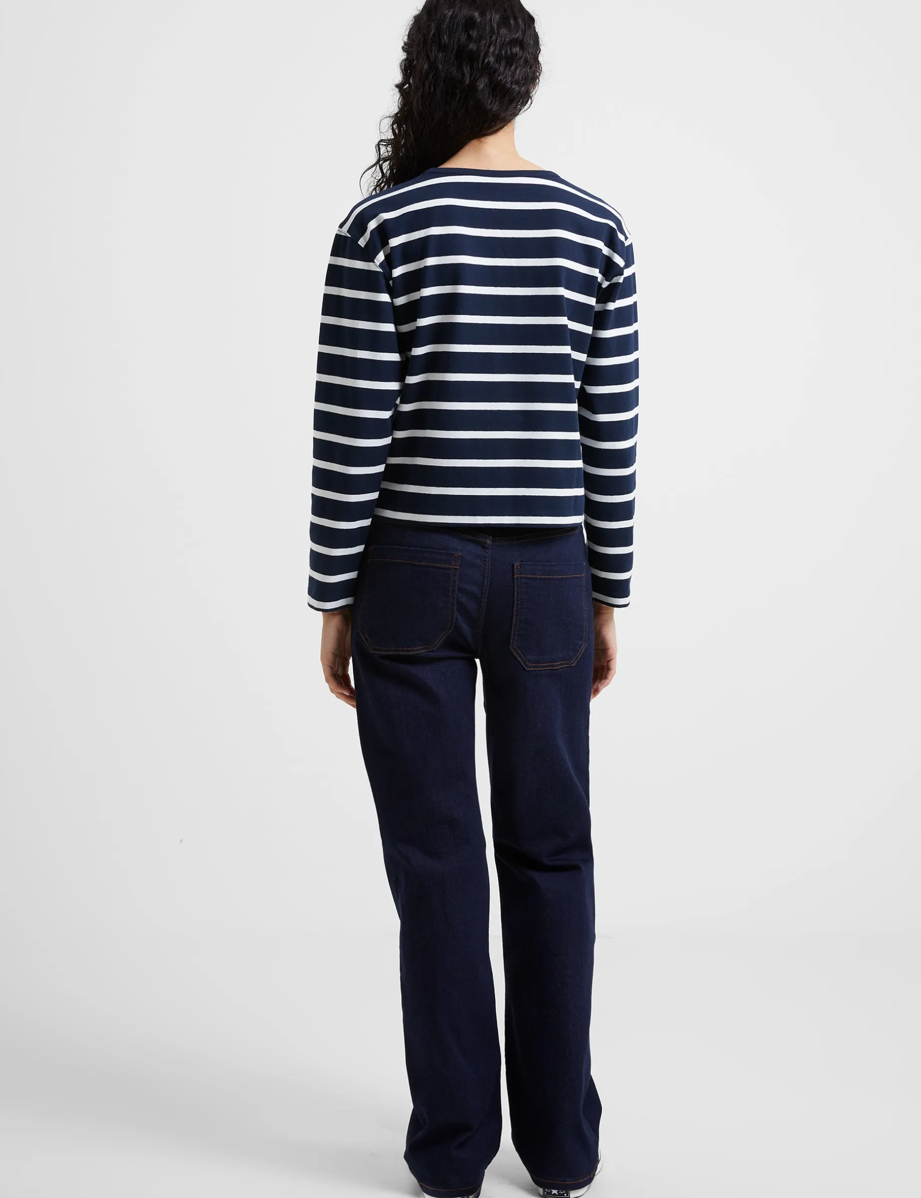 French Connection Tops-Rallie Stripe Slash Neck Top