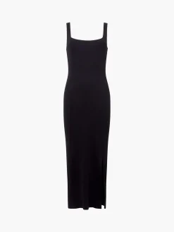 French Connection Dresses|Midi Dresses-Rassia Rib Contrast Square Neck Midi Dress