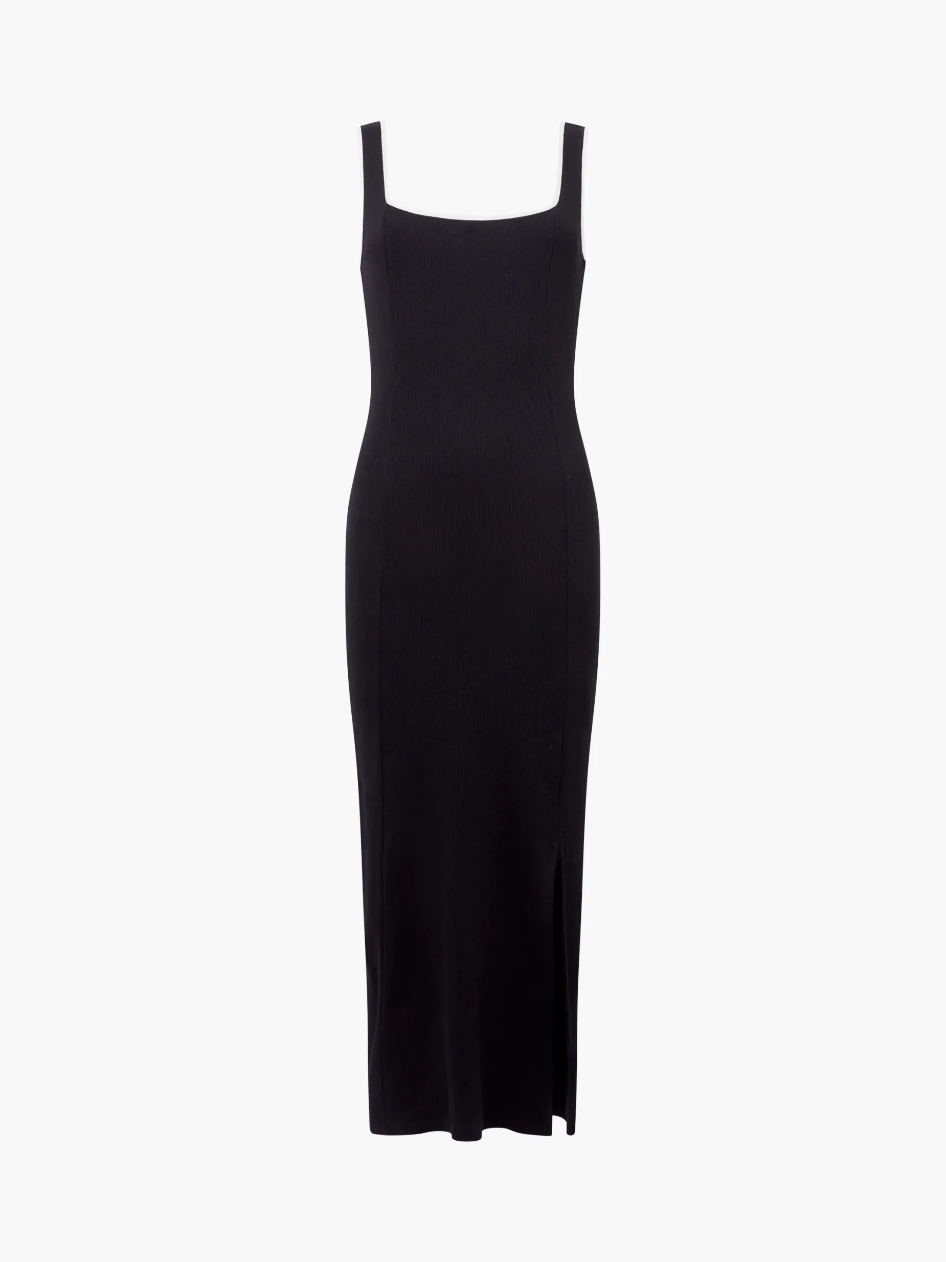 French Connection Dresses|Midi Dresses-Rassia Rib Contrast Square Neck Midi Dress