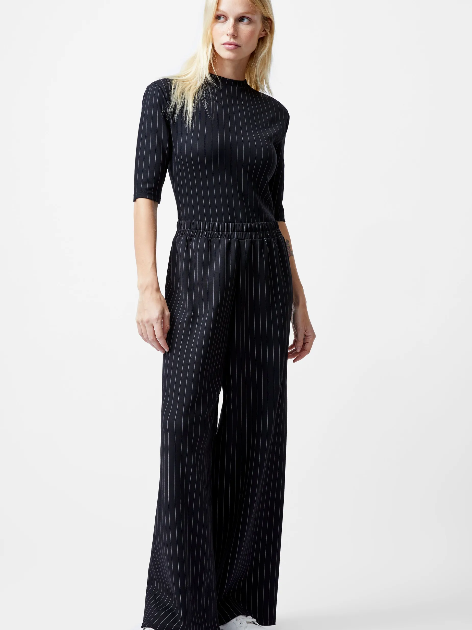 French Connection Trousers|Co-Ords-Regina Jersey Pinstripe Wide Leg Trousers