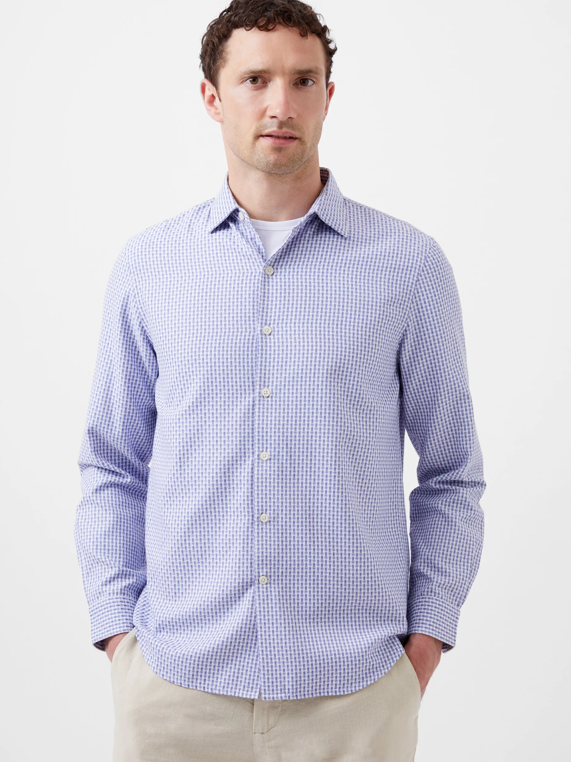 French Connection Shirts-Regular Fit Classic Collar Check Shirt