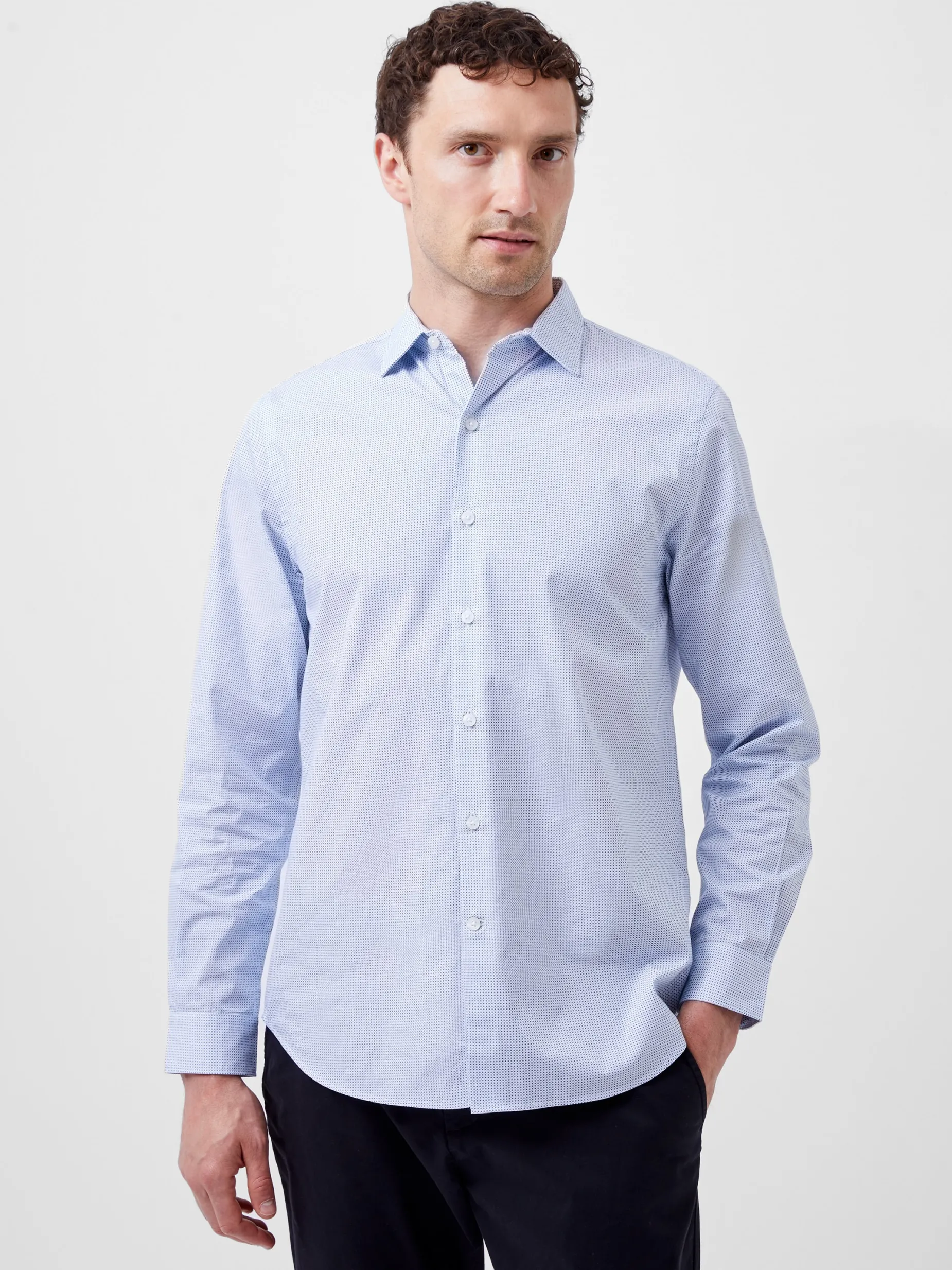 French Connection Shirts-Regular Fit Classic Collar Geo Shirt