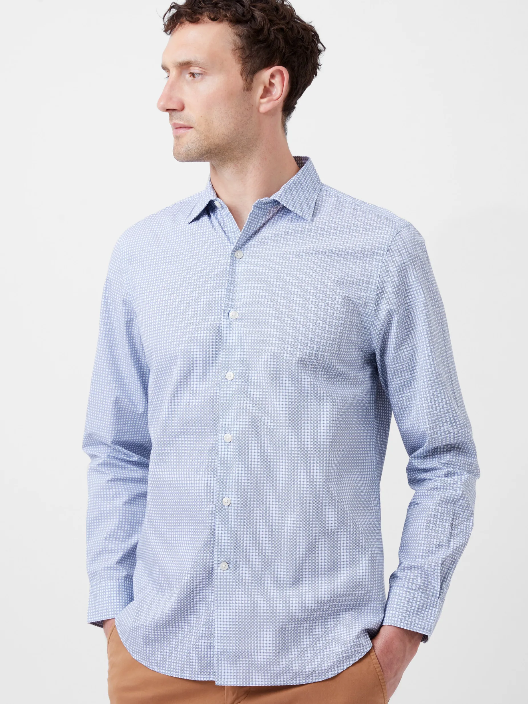French Connection Shirts-Regular Fit Classic Collar Geo Floral Shirt