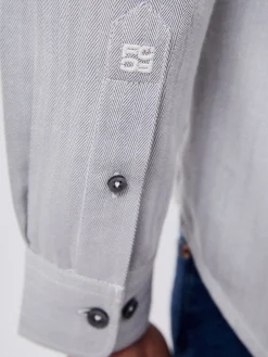 French Connection Shirts-Regular Fit Herringbone Button Down Shirt