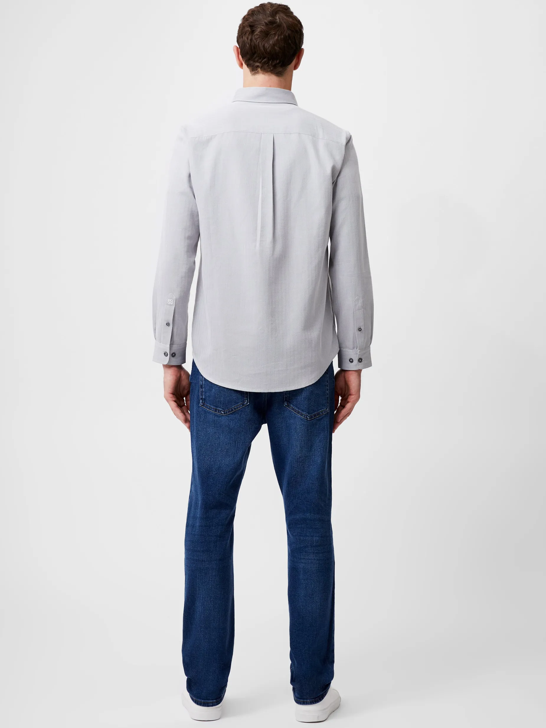 French Connection Shirts-Regular Fit Herringbone Button Down Shirt