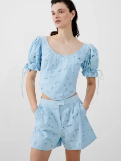 French Connection Co-Ords-Rhodes Cotton Embroidered Shorts