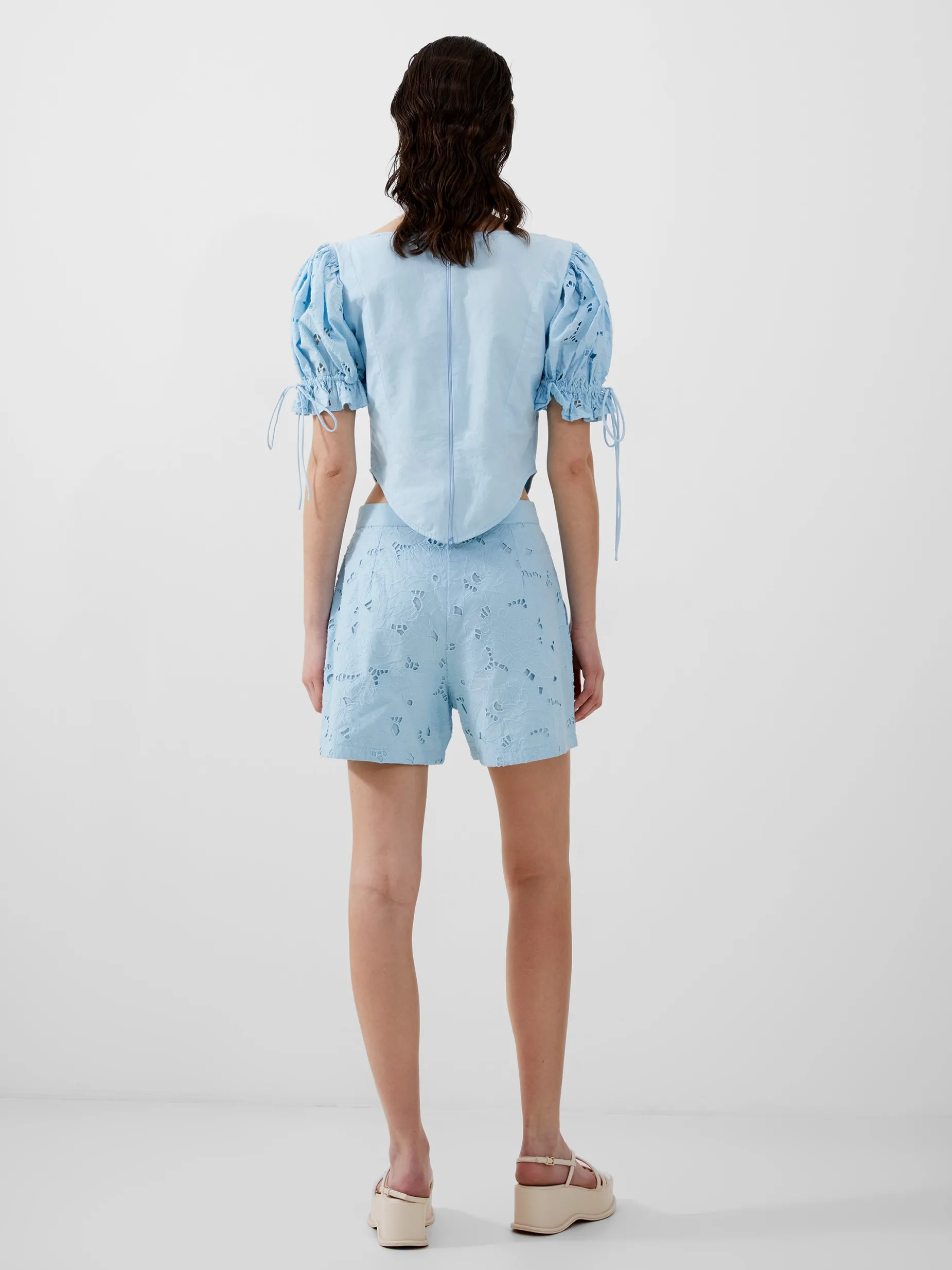 French Connection Co-Ords-Rhodes Cotton Embroidered Shorts