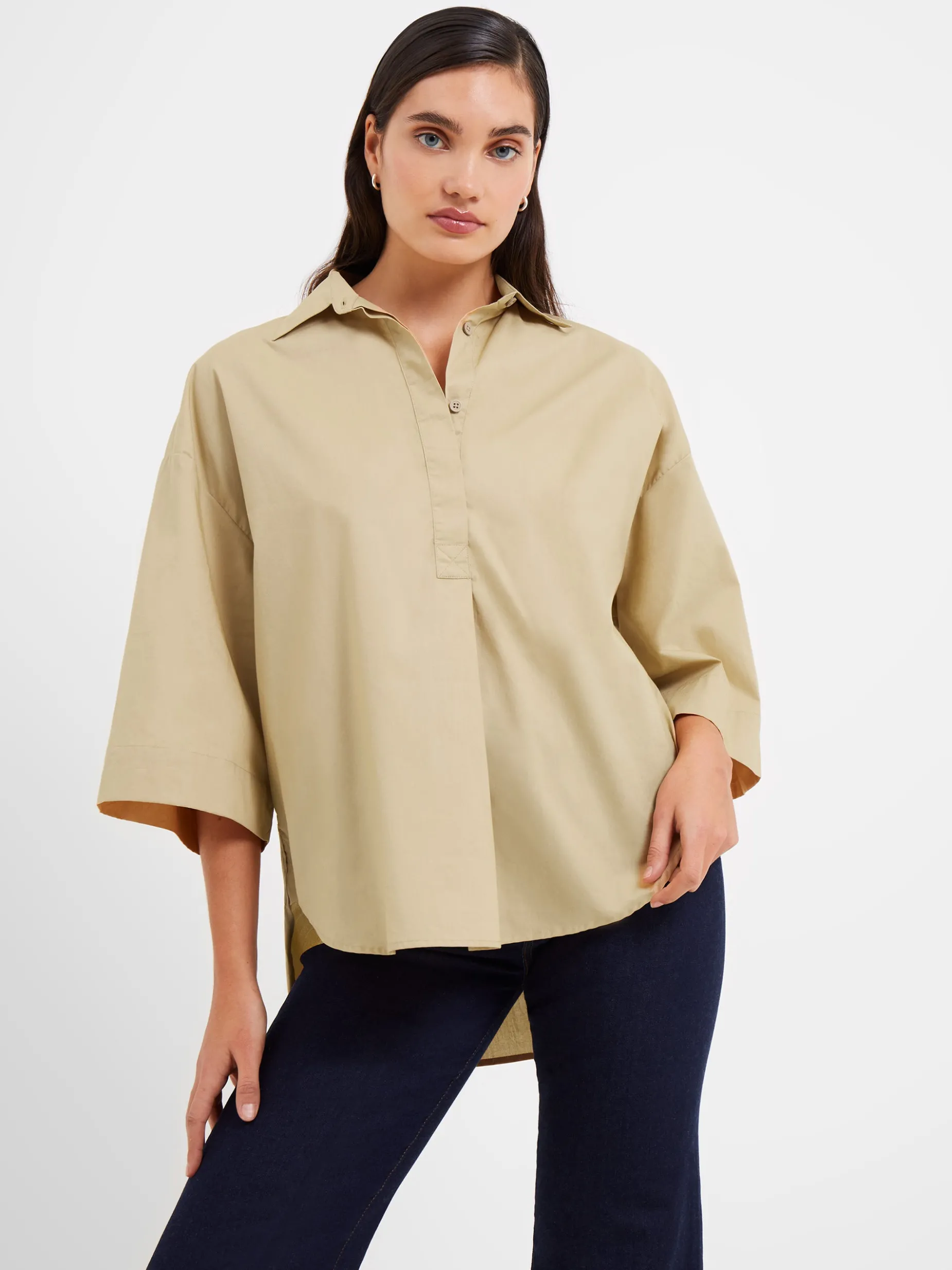 French Connection Tops|Shirts-Rhodes Poplin Popover Shirt