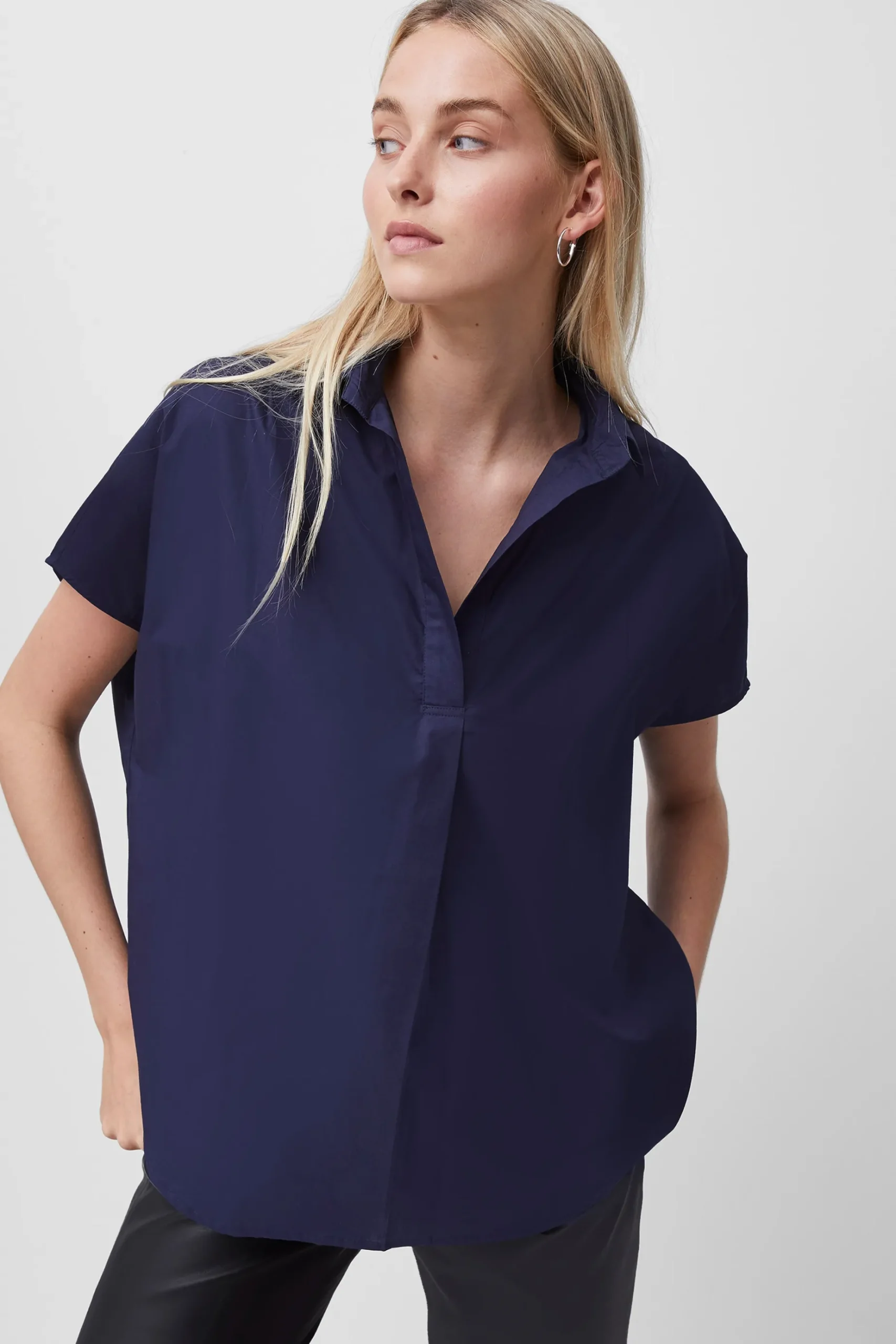 French Connection Tops|Shirts-Rhodes Poplin Sleeveless Popover Shirt
