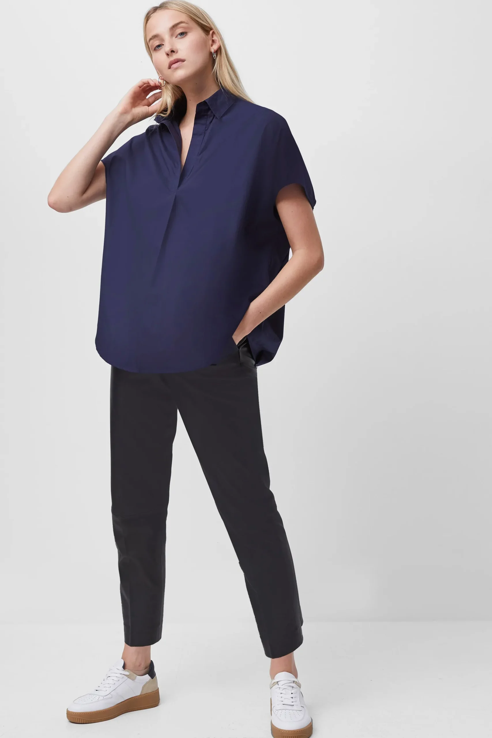 French Connection Tops|Shirts-Rhodes Poplin Sleeveless Popover Shirt
