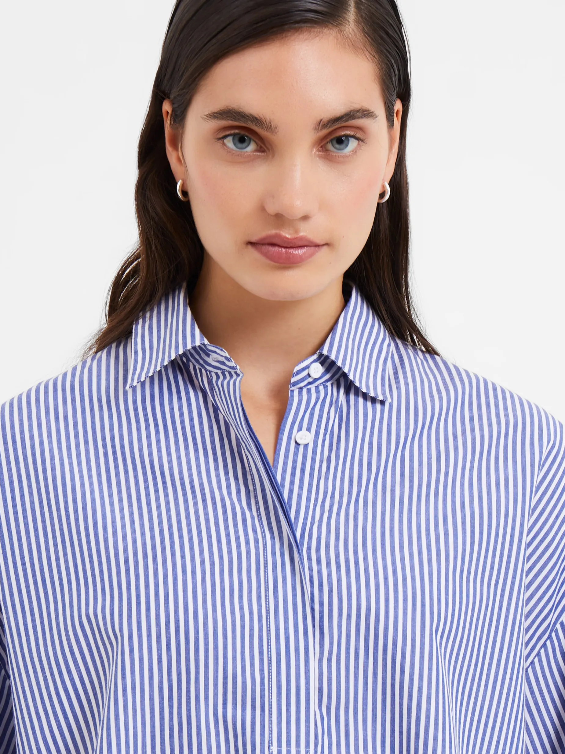 French Connection Tops|Shirts-Rhodes Poplin Stripe Popover Shirt