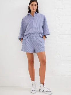 French Connection Skirts & Shorts|Co-Ords-Rhodes Poplin Stripe Pull-On Shorts