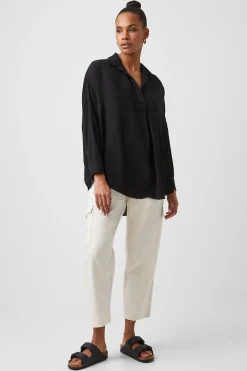 French Connection Tops|Shirts-Rhodes Recycled Crepe Popover Shirt