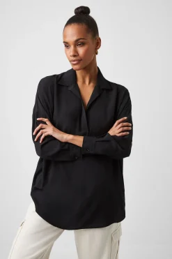 French Connection Tops|Shirts-Rhodes Recycled Crepe Popover Shirt