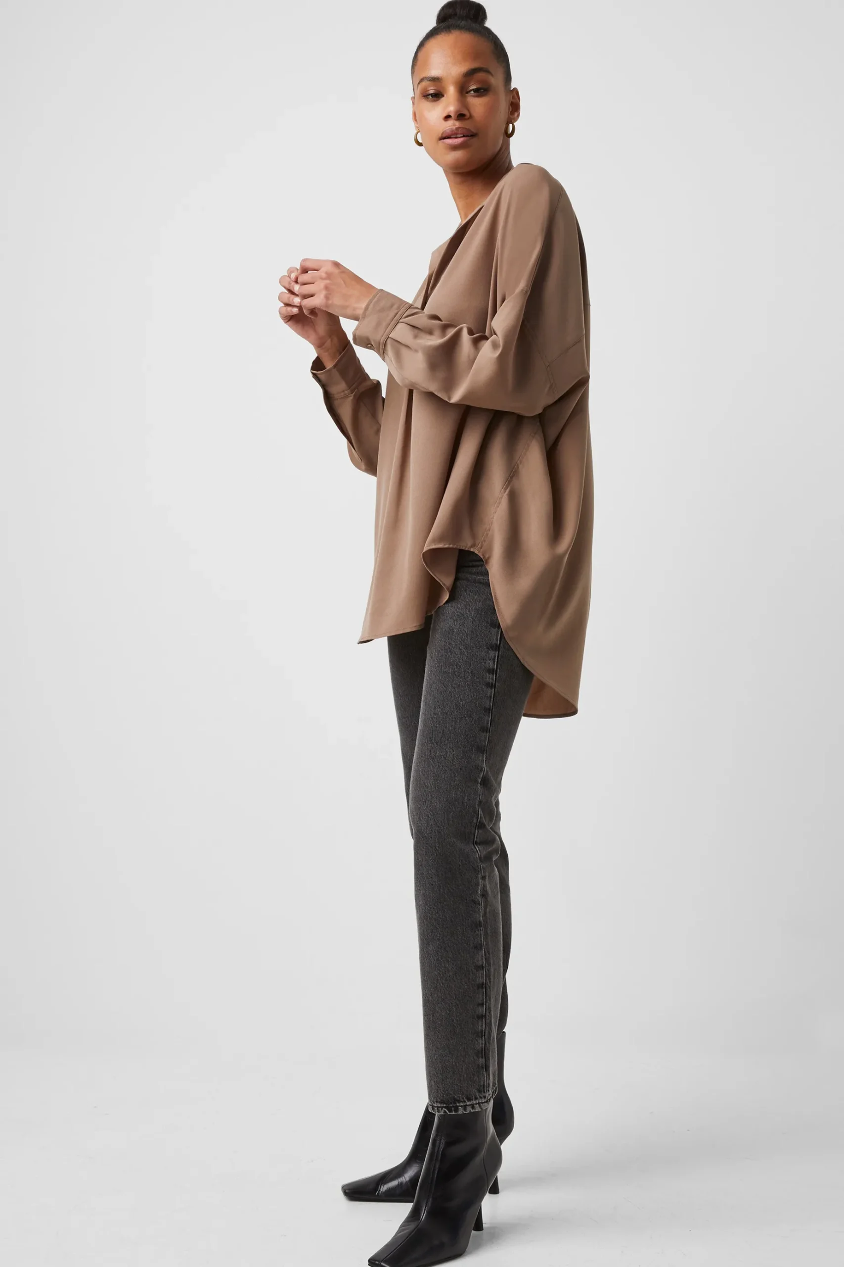 French Connection Tops|Shirts-Rhodes Recycled Crepe Popover Shirt