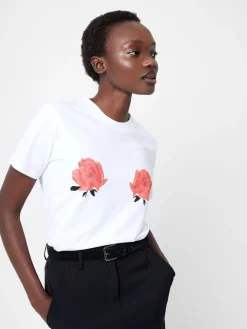 French Connection Tops-Roses Graphic T-Shirt