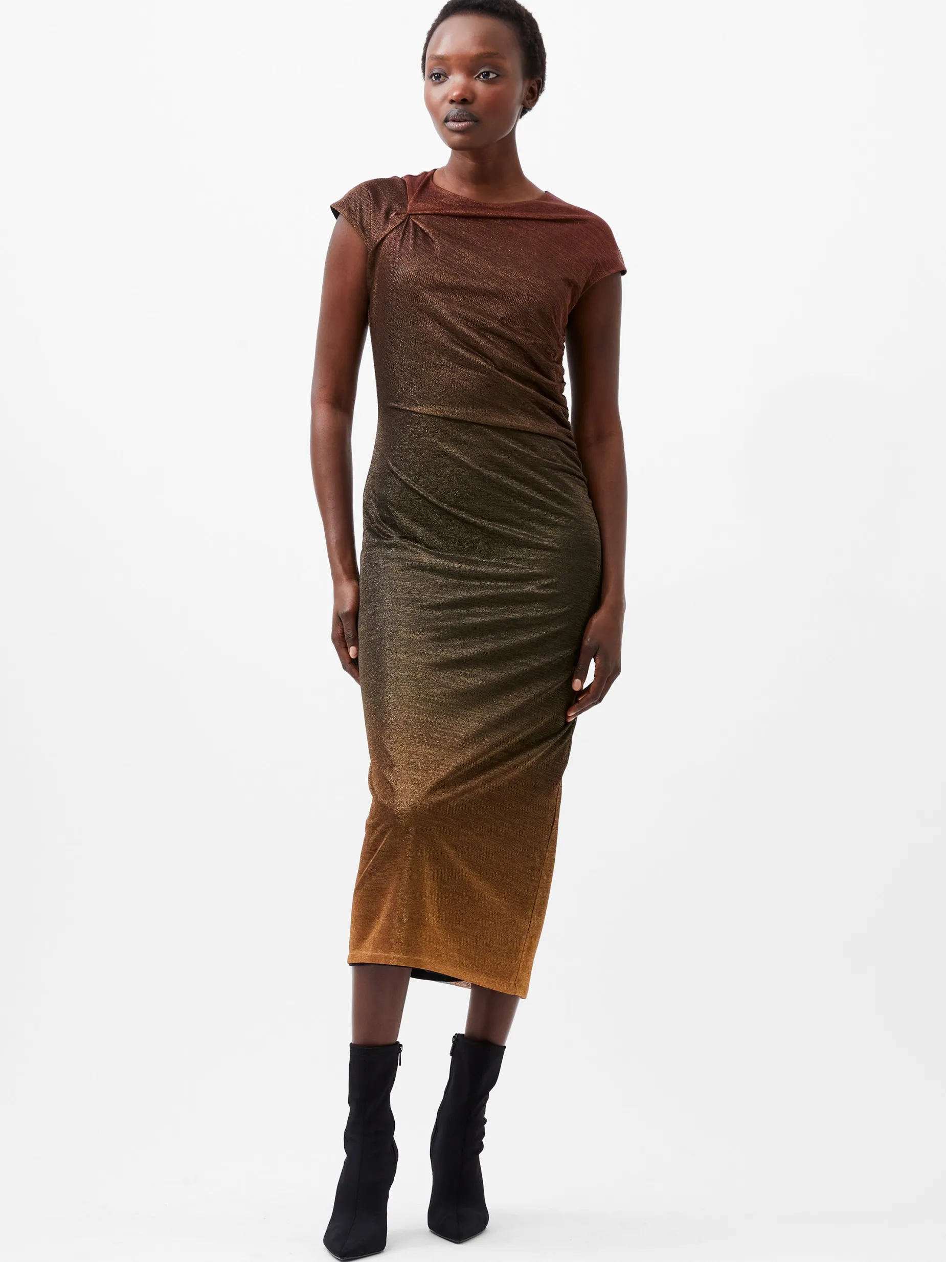 French Connection Dresses|Midi Dresses-Sela Lurex Midi Dress