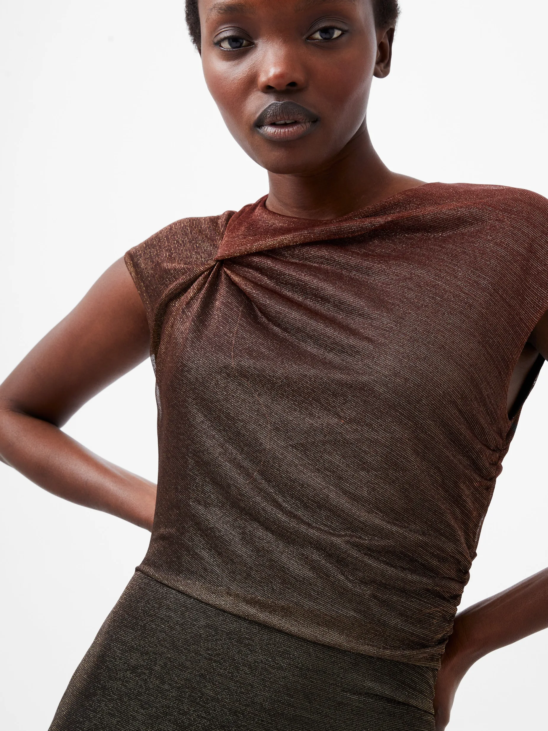 French Connection Dresses|Midi Dresses-Sela Lurex Midi Dress