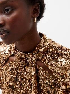French Connection Dresses|Mini Dresses-Sequin Mesh Mini Dress